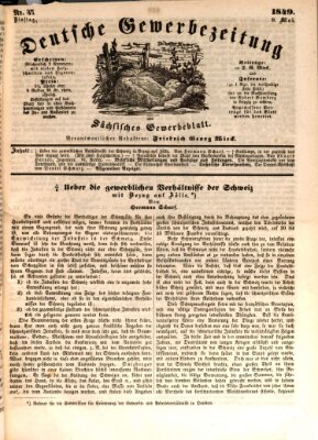 Deutsche Gewerbezeitung und Sächsisches Gewerbe-Blatt Dienstag 8. Mai 1849