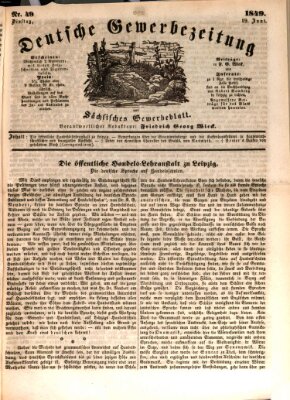 Deutsche Gewerbezeitung und Sächsisches Gewerbe-Blatt Dienstag 19. Juni 1849