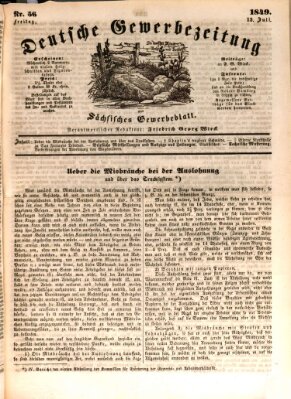 Deutsche Gewerbezeitung und Sächsisches Gewerbe-Blatt Freitag 13. Juli 1849