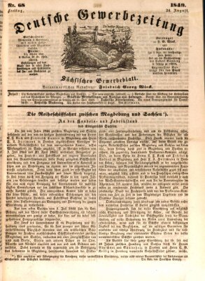 Deutsche Gewerbezeitung und Sächsisches Gewerbe-Blatt Freitag 24. August 1849