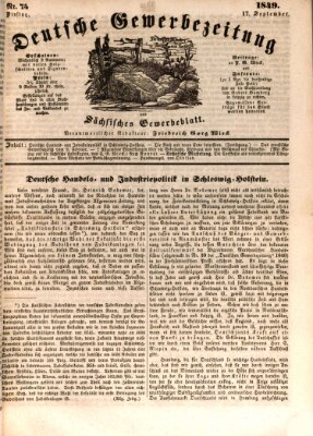 Deutsche Gewerbezeitung und Sächsisches Gewerbe-Blatt Dienstag 18. September 1849