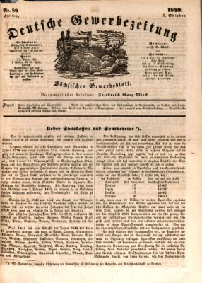 Deutsche Gewerbezeitung und Sächsisches Gewerbe-Blatt Freitag 5. Oktober 1849