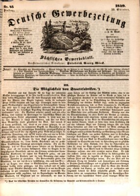 Deutsche Gewerbezeitung und Sächsisches Gewerbe-Blatt Dienstag 23. Oktober 1849