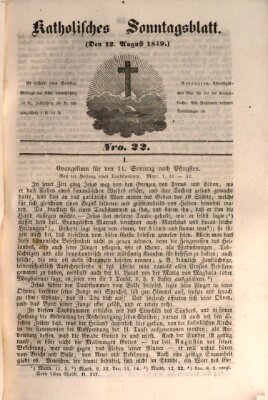 Katholisches Sonntagsblatt Sonntag 12. August 1849