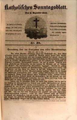 Katholisches Sonntagsblatt Sonntag 2. Dezember 1849