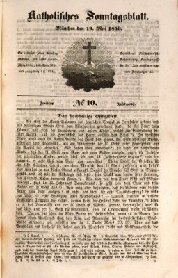 Katholisches Sonntagsblatt Sonntag 19. Mai 1850