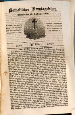 Katholisches Sonntagsblatt Sonntag 22. September 1850