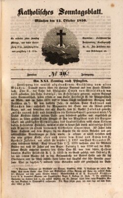 Katholisches Sonntagsblatt Sonntag 13. Oktober 1850