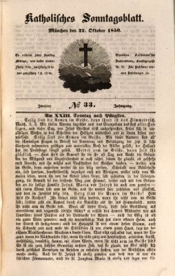 Katholisches Sonntagsblatt Sonntag 27. Oktober 1850