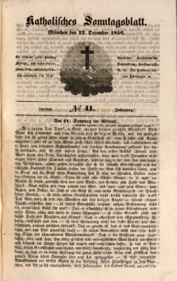 Katholisches Sonntagsblatt Sonntag 22. Dezember 1850