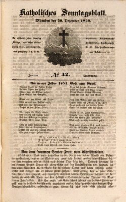 Katholisches Sonntagsblatt Sonntag 29. Dezember 1850