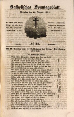 Katholisches Sonntagsblatt Sonntag 19. Januar 1851