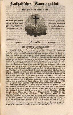 Katholisches Sonntagsblatt Sonntag 2. März 1851