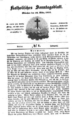 Katholisches Sonntagsblatt Sonntag 16. März 1851