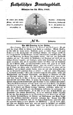 Katholisches Sonntagsblatt Sonntag 23. März 1851