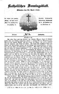 Katholisches Sonntagsblatt Sonntag 20. April 1851