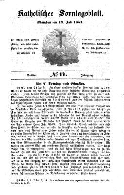 Katholisches Sonntagsblatt Sonntag 13. Juli 1851