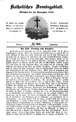 Katholisches Sonntagsblatt Sonntag 14. September 1851