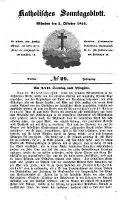 Katholisches Sonntagsblatt Sonntag 5. Oktober 1851