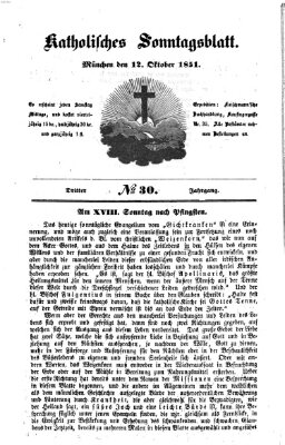 Katholisches Sonntagsblatt Sonntag 12. Oktober 1851