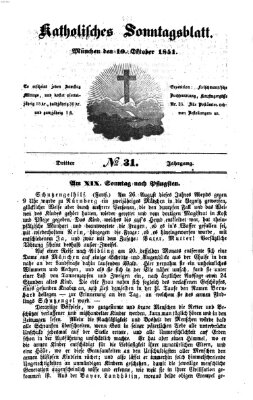 Katholisches Sonntagsblatt Sonntag 19. Oktober 1851