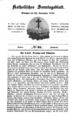 Katholisches Sonntagsblatt Sonntag 23. November 1851