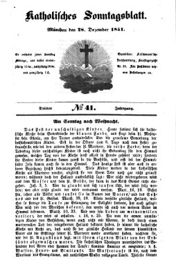 Katholisches Sonntagsblatt Sonntag 28. Dezember 1851