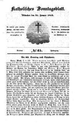 Katholisches Sonntagsblatt Sonntag 25. Januar 1852