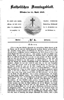 Katholisches Sonntagsblatt Sonntag 11. April 1852