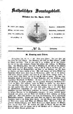 Katholisches Sonntagsblatt Sonntag 25. April 1852