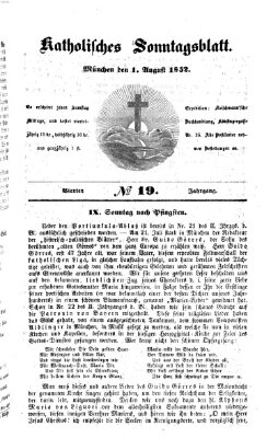 Katholisches Sonntagsblatt Sonntag 1. August 1852