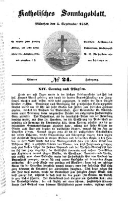 Katholisches Sonntagsblatt Sonntag 5. September 1852