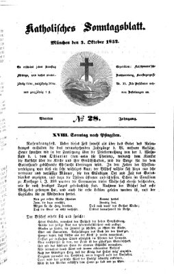 Katholisches Sonntagsblatt Sonntag 3. Oktober 1852