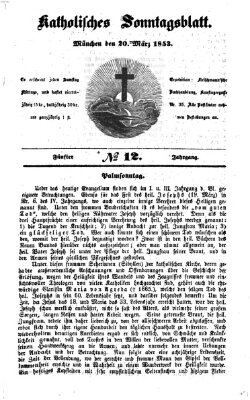 Katholisches Sonntagsblatt Sonntag 20. März 1853