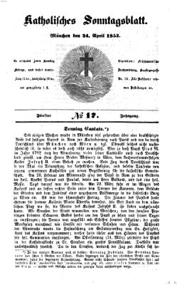 Katholisches Sonntagsblatt Sonntag 24. April 1853