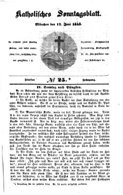 Katholisches Sonntagsblatt Sonntag 12. Juni 1853