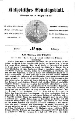 Katholisches Sonntagsblatt Sonntag 7. August 1853