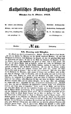 Katholisches Sonntagsblatt Sonntag 2. Oktober 1853