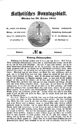 Katholisches Sonntagsblatt Sonntag 26. Februar 1854