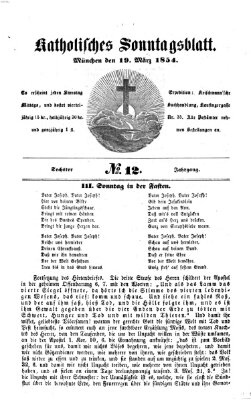 Katholisches Sonntagsblatt Sonntag 19. März 1854