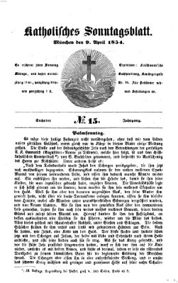 Katholisches Sonntagsblatt Sonntag 9. April 1854