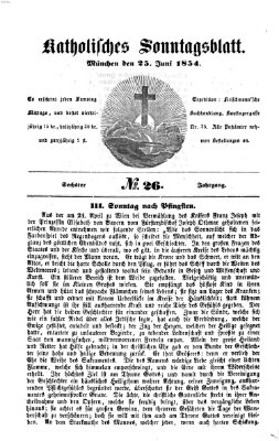 Katholisches Sonntagsblatt Sonntag 25. Juni 1854