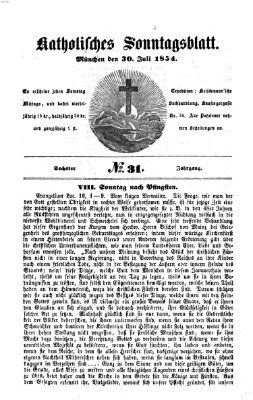 Katholisches Sonntagsblatt Sonntag 30. Juli 1854