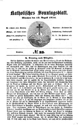 Katholisches Sonntagsblatt Sonntag 13. August 1854