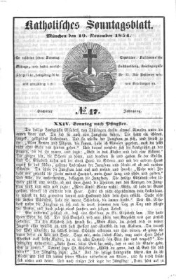 Katholisches Sonntagsblatt Sonntag 19. November 1854