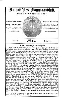 Katholisches Sonntagsblatt Sonntag 26. November 1854