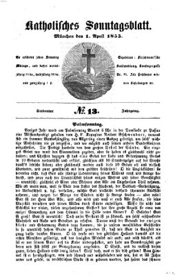 Katholisches Sonntagsblatt Sonntag 1. April 1855