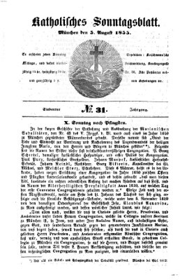 Katholisches Sonntagsblatt Sonntag 5. August 1855