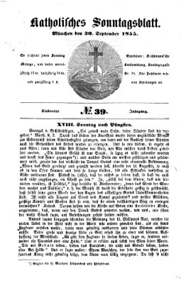 Katholisches Sonntagsblatt Sonntag 30. September 1855