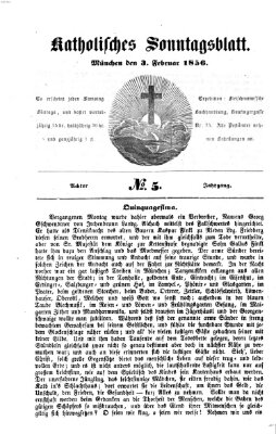 Katholisches Sonntagsblatt Sonntag 3. Februar 1856